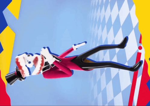 a cartoon character wearing a top hat and gloves is laying on his back