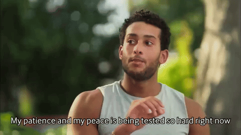 a man is talking about his patience and his peace being tested so hard right now