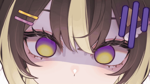 a close up of a girl 's face with a surprised expression