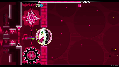 a screenshot of a video game with 96 % remaining