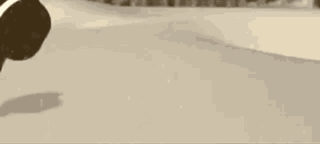 a cowboy hat is floating in the air on a gray surface .