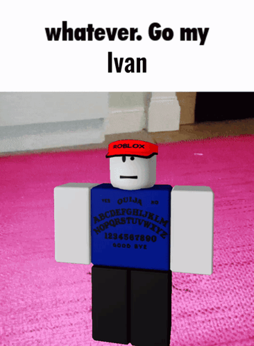 a roblox character is wearing a blue shirt that says ouija