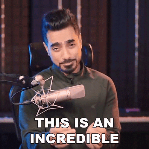 a man in front of a microphone with the words this is an incredible below him