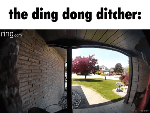 a picture of a brick wall with the words the ding dong ditcher