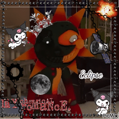 a picture of a stuffed animal with the words eclipse written on it