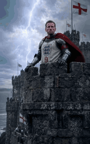 a knight with the number 9 on his chest
