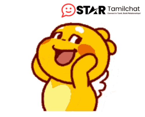 A yellow cartoon bear happily dances with its hands raised.
