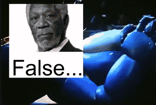 a picture of a man and the word false on the bottom