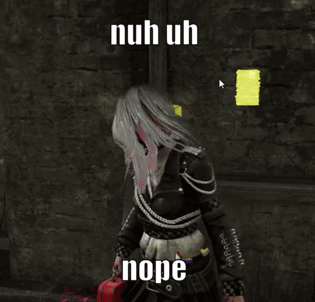 a screenshot of a video game with the words nuh uh nope below it