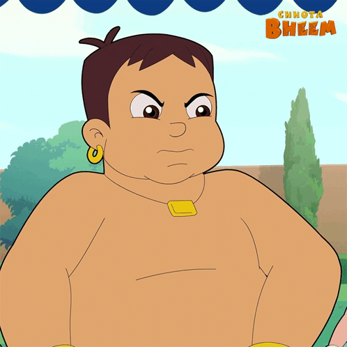 a cartoon character with the word bheem on the bottom right