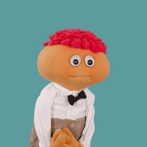 a picture of a stuffed animal with the words happy monday * sigh *