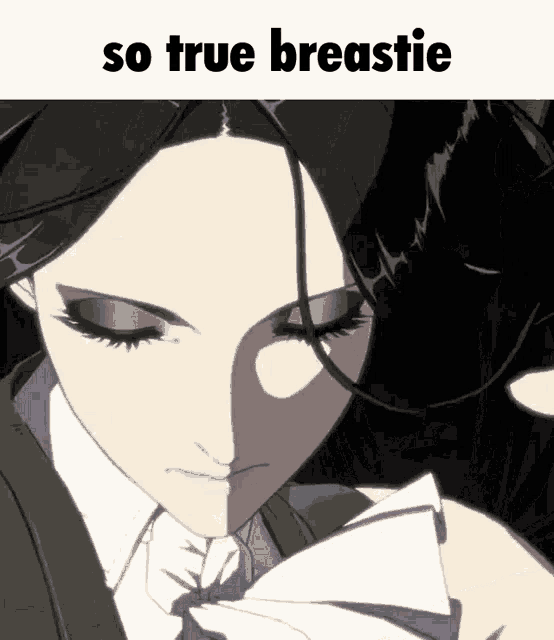 a drawing of a woman with the words so true breastie above her