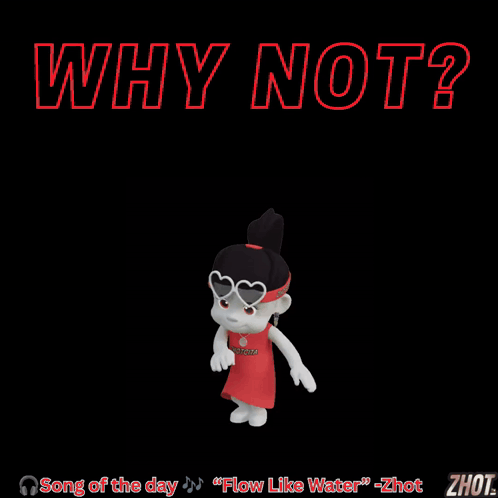 a poster with a cartoon character and the words why not on it