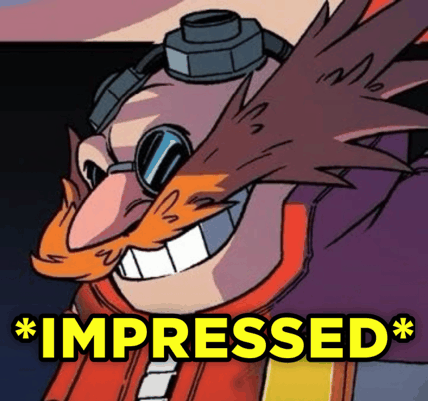 a cartoon drawing of a man with a beard and goggles with the words impressed above him