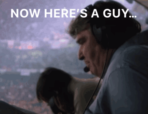 a man wearing headphones says " now here 's a guy ... "