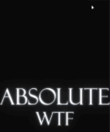 a black and white photo of a woman with the words " absolute wtf " above her