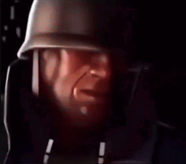 a close up of a soldier 's face with his eyes closed