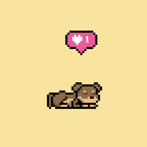 a pixel art of a dog with a speech bubble that says 37856304371