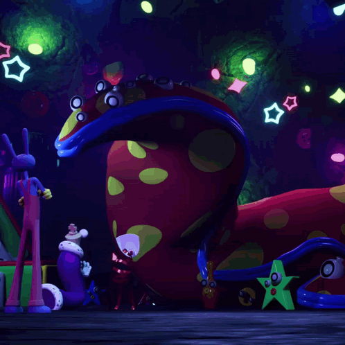a colorful cartoon character with the words " what form of non-gloinkinian mass ... "