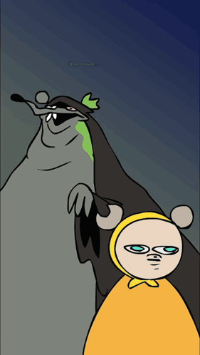 a cartoon drawing of a rat and a person with the words " i am a traveler " on the bottom