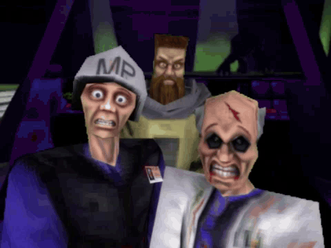 a video game character with a hat that says mp